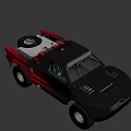 Toy Off Road Truck With Black Red Design Large Tires And Roof Lights