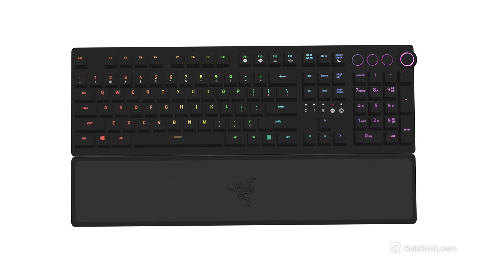 Razer RGB Backlit Mechanical Gaming Keyboard with Ergonomic Wrist Rest 3d model 