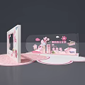 Pink Cherry Blossom Themed Liquor Store Spring Limited Edition Baijiu Display Stand