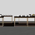 Modern Display Shelves With Wooden Cabinet And Metal Frame Glass Showcase For Retail Store