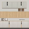 Modern Minimalist Bedroom Accent Wall Design With Wooden Cabinets And Woven Texture