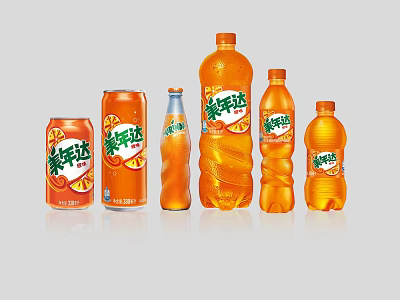 Mirinda Refreshing Orange Flavor Soda Drinks in Different Cans and Bottles 3d model