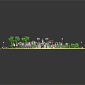 Circular Plaza Design With Central Fountain Trees Benches And People Gathering