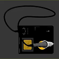 Professional Soldering Iron Station With Metal Tip Black Base And Yellow Pads