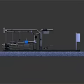 Industrial Equipment Model With Mechanical Structure Platform And Support Frame