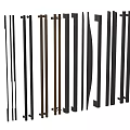 Modern Furniture Handles in Black and Brown Metal for Cabinets and Doors