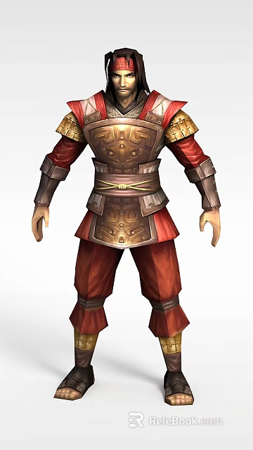 Technology Exhibition Hall Displaying Ancient Armor via Digital Technology with Intricate Patterns 3d model 