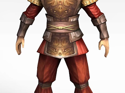 Technology Exhibition Hall Displaying Ancient Armor via Digital Technology with Intricate Patterns 3d model