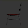 Red Upholstered Single Chair With Sleek Metal Frame For Home Use