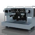 Professional Coffee Machine As Modern Kitchen Appliance With Control Panel And Dual Spouts 3d model