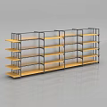 Modern Display Shelves With Metal Frame And Wooden Tiers For Retail Showrooms