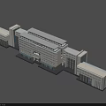 Modern Commercial Complex With White Buildings Glass Curtain Walls And Connected Structures