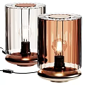 Modern Stylish Candle Lamp With Transparent Glass Shade And Copper Base