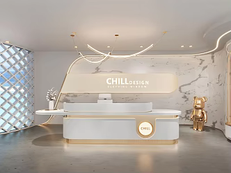 Modern Front Desk 3d model