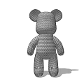 Modern Decorative Mesh Grid Bear Ornament Set For Home Interior Decoration