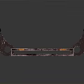 Traditional Wooden Bench Design With Black Frame And Yellow Accent Armrests