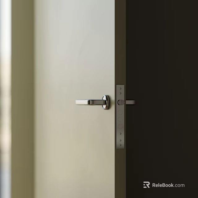 Modern Metal Door Handle with Sleek Design for Contemporary Interior Doors 3d model 