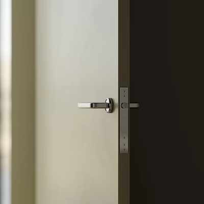 Modern Metal Door Handle with Sleek Design for Contemporary Interior Doors 3d model