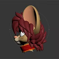 Cartoon Mouse Character With Red Hair Big Ears And Friendly Expression In Red Outfit
