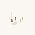 MUTO New Nordic Colorful Candle Holders With White Candle And Tray