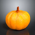 Fresh Round Orange Pumpkin With Stem As Decorative Seasonal Home Accessory