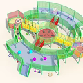 Colorful Indoor Play Equipment With Climbing Nets Ball Pool And Enclosed Structures For Kids