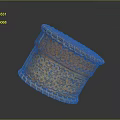 Intricate Animal Patterned Brown Woven Basket Tilted On Dark Background 3d model