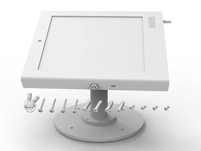 Commercial Equipment Touchscreen Monitor With Base Stand And Mounting Screws Accessories 3d model