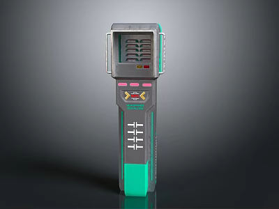 Gray And Green Handheld Electronic Device With Display Screen And Control Buttons 3d model