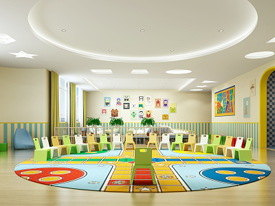 Modern Kindergarten Activity Room Kindergarten Classroom model