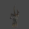 Mechanical Robot Character With Rusted Metal Armor Dynamic Walking Pose For Sci Fi Game Movie