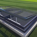 Modern Single Family House Design With Glass Roof Metal Frame And Green Lawn