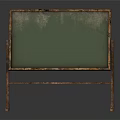 Vintage Wall Hanging Blackboard with Wooden Frame Green Surface and Metal Stand