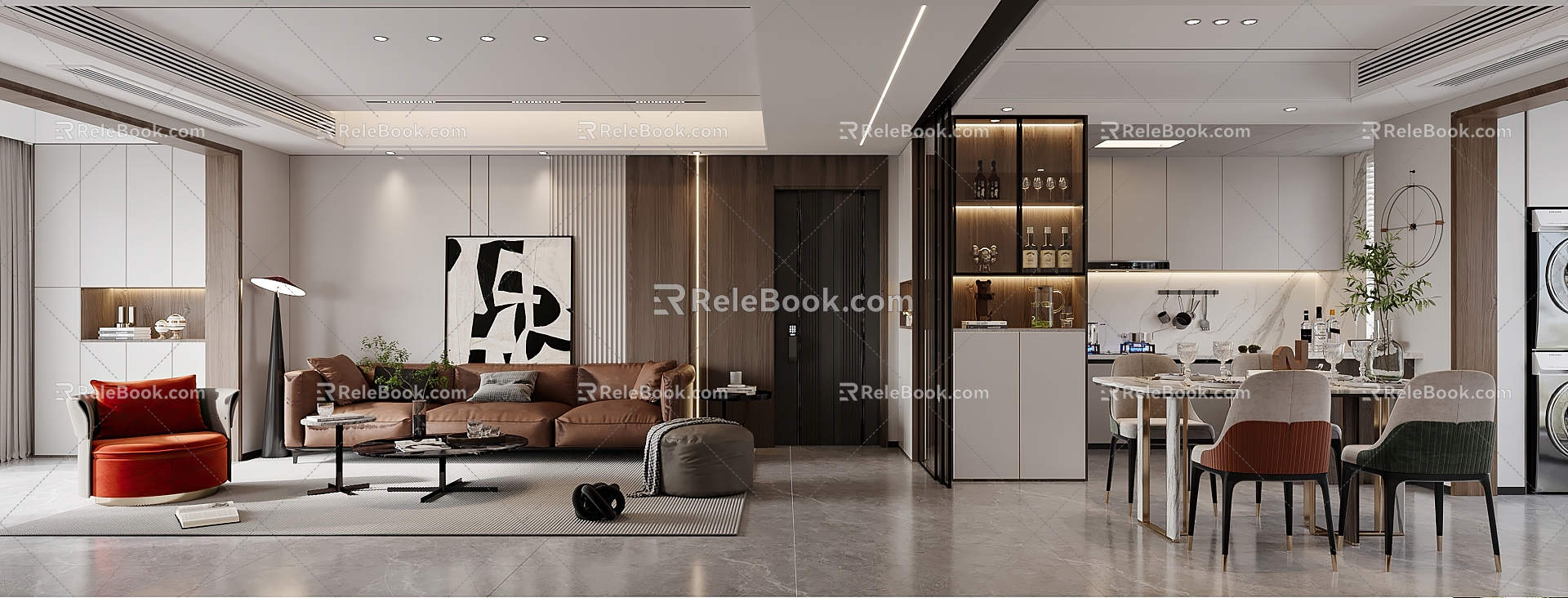 Light luxury restaurant 3d model