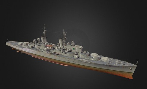 modern warship destroyer weapon ship cruiser ship 3d model