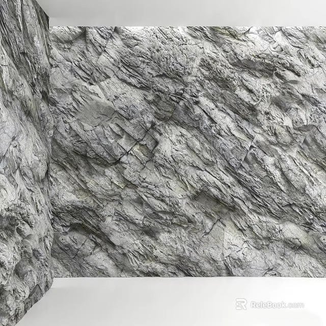 Architectural Component With Textured Gray Surface And Natural Rough Pattern Details 3d model