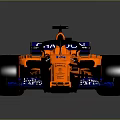 Orange Formula 1 Race Car With Aerodynamic Design Large Tires Rear Wing And Sponsor Logos