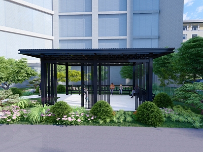 New Chinese style outdoor beauty by gazebo model