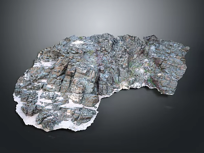 Garden Landscape Design With Natural Rockery Texture And Green Vegetation Elements 3d model