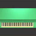 Green Decorative Piano With Painted Floral Art And Musical Design Elements