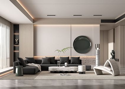 modern living room 3d model