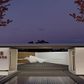 Garden Landscape Inspired Modern Chinese Indoor Space With Wooden Screens And Sofas