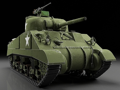 Sherman tank m4 World War II tank American tank vintage tank 3d model