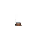 Round Wooden Sauna Barrel With Ladder And External Heating Unit For Relaxation