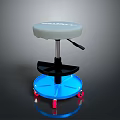 Adjustable Modern Bar Stool With White Seat LED Light And Rolling Wheels