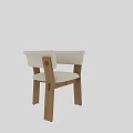 Modern Dining Chair With Wooden Frame And Light Upholstered Seat Backrest