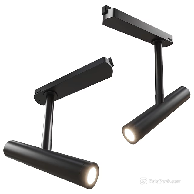 Black Modern Track Downlights And Spotlights For Home Ceiling Lighting Design 3d model 
