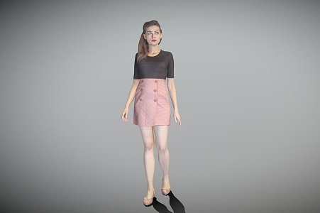 Business beauty standing beauty model 3d model