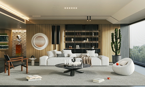 Modern Living Room Log 3d model