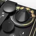 Stylish Black Gold Jewelry Piece With Decorative Circular Accents And Details
